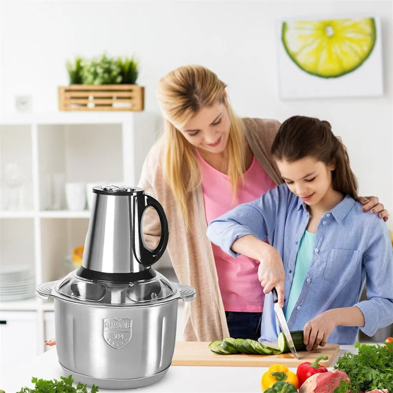 5L Electric Meat Grinder Food Grinder 6S Stainless Steel Multifunctional Vegetable Chopper Chopper Kitchen Utensils