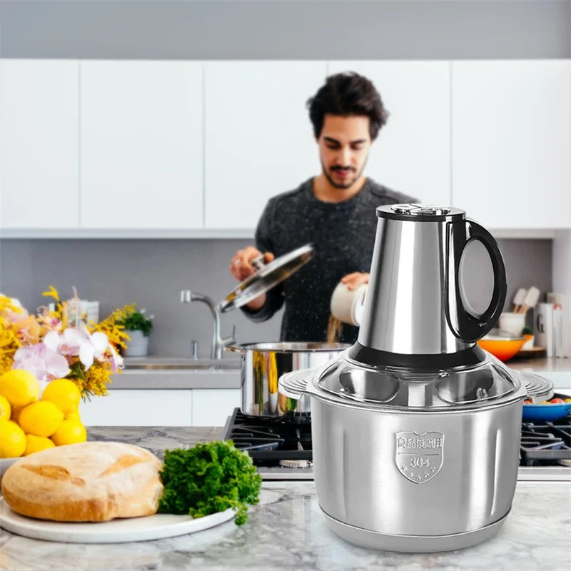 5L Electric Meat Grinder Food Grinder 6S Stainless Steel Multifunctional Vegetable Chopper Chopper Kitchen Utensils
