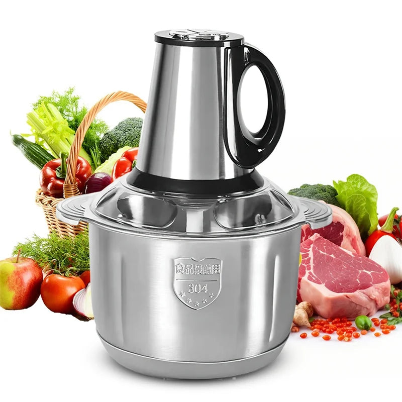 5L Electric Meat Grinder Food Grinder 6S Stainless Steel Multifunctional Vegetable Chopper Chopper Kitchen Utensils