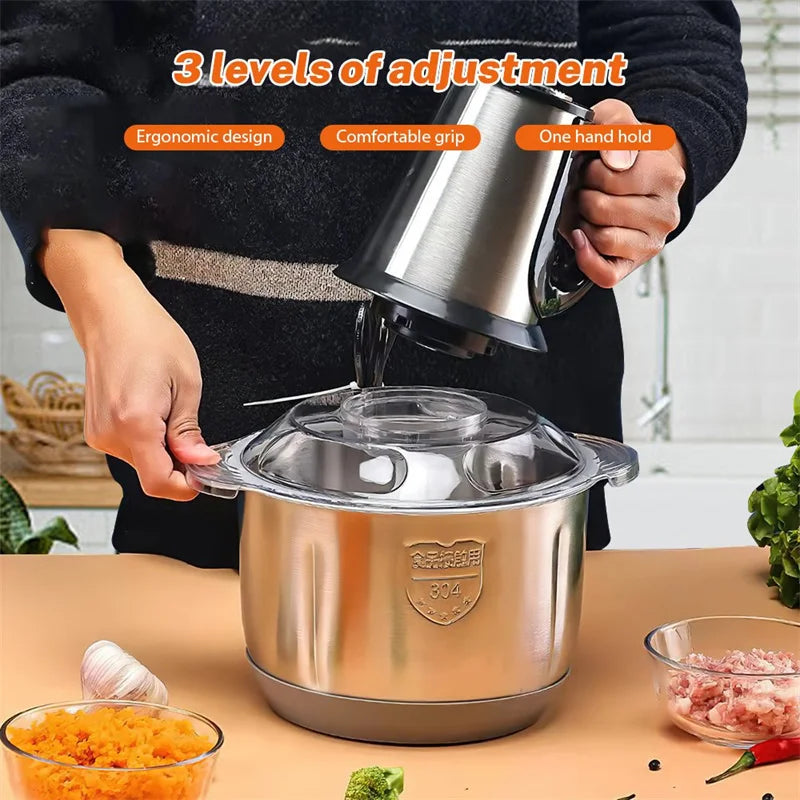 5L Electric Meat Grinder Food Grinder 6S Stainless Steel Multifunctional Vegetable Chopper Chopper Kitchen Utensils