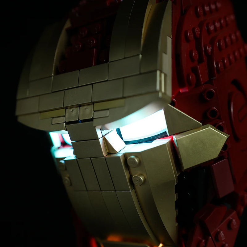 LED Light Kit for Iron Man Helmet – DIY Toy Accessory (Not Included Building Blocks)