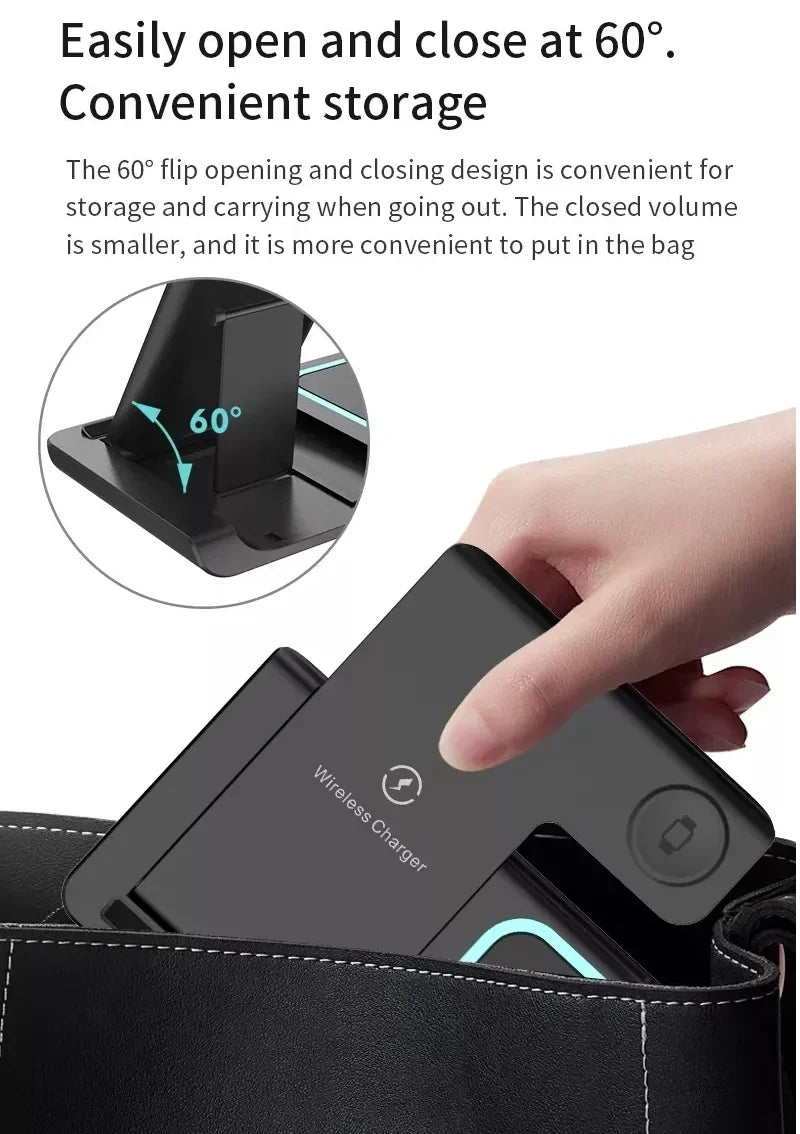 Best Selling Gadgets Electronic Chargers & Adapters Type C 3 in 1 Portable Wireless Charger for apple Watch iphone airpods