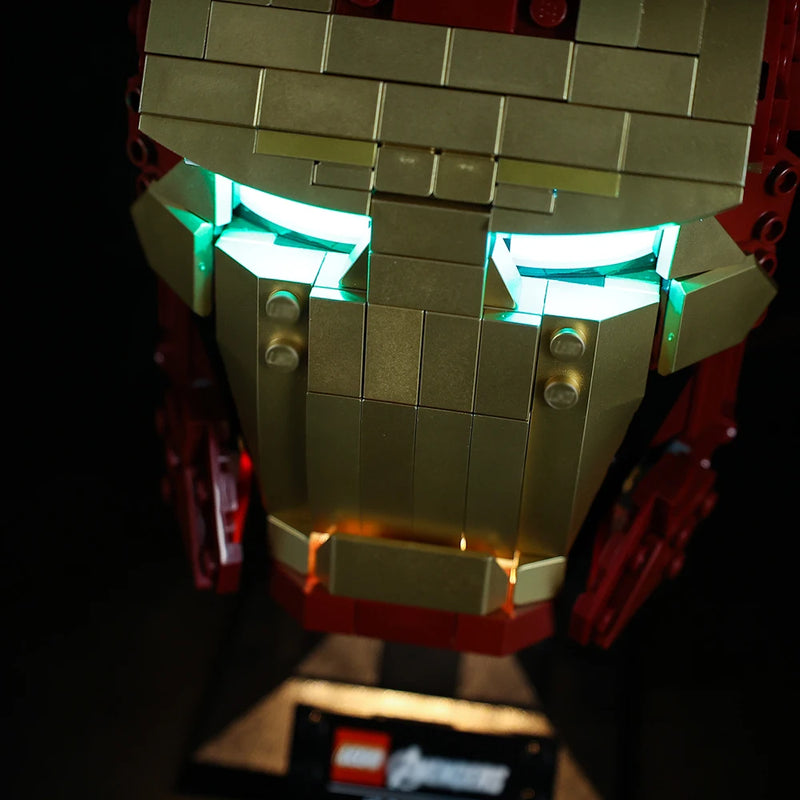 LED Light Kit for Iron Man Helmet – DIY Toy Accessory (Not Included Building Blocks)