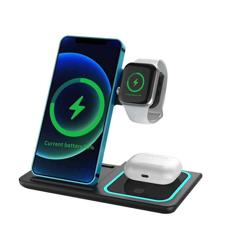Best Selling Gadgets Electronic Chargers & Adapters Type C 3 in 1 Portable Wireless Charger for apple Watch iphone airpods