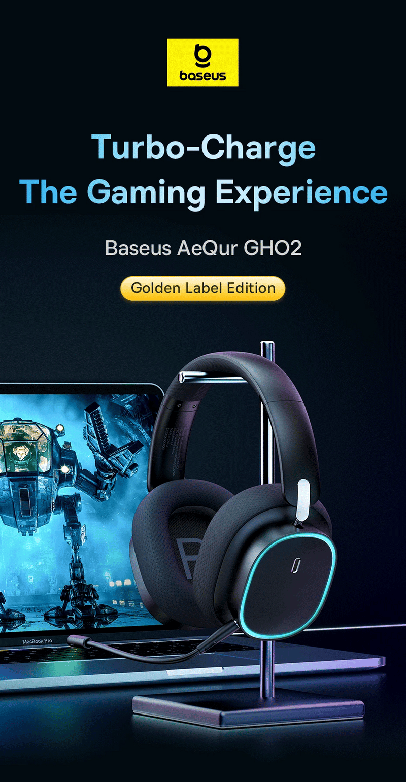 Baseus GH02 Wireless Gaming Headphones - RGB & Bluetooth 5.3