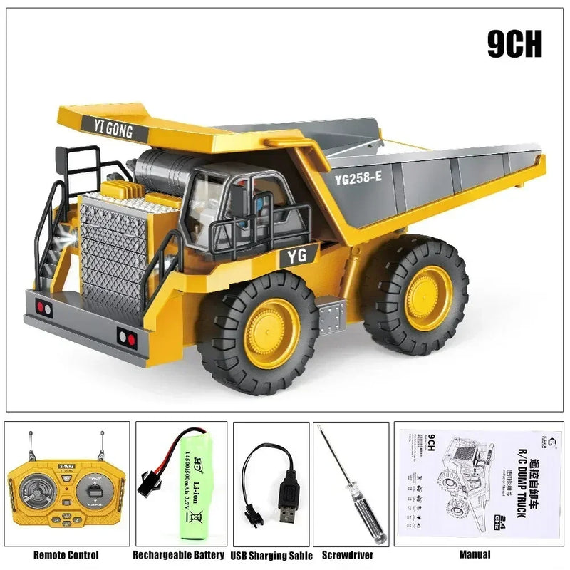 RC Construction Truck Toy – Remote Control Excavator & Bulldozer