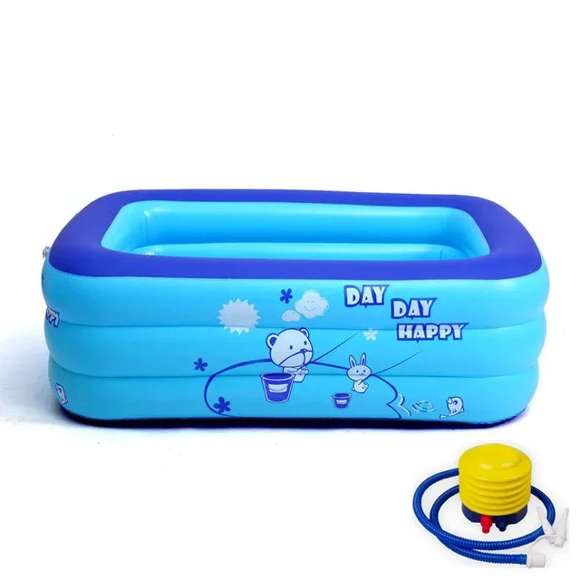 Inflatable Square Swimming Pool – Kids & Baby Outdoor Pool 120-130cm