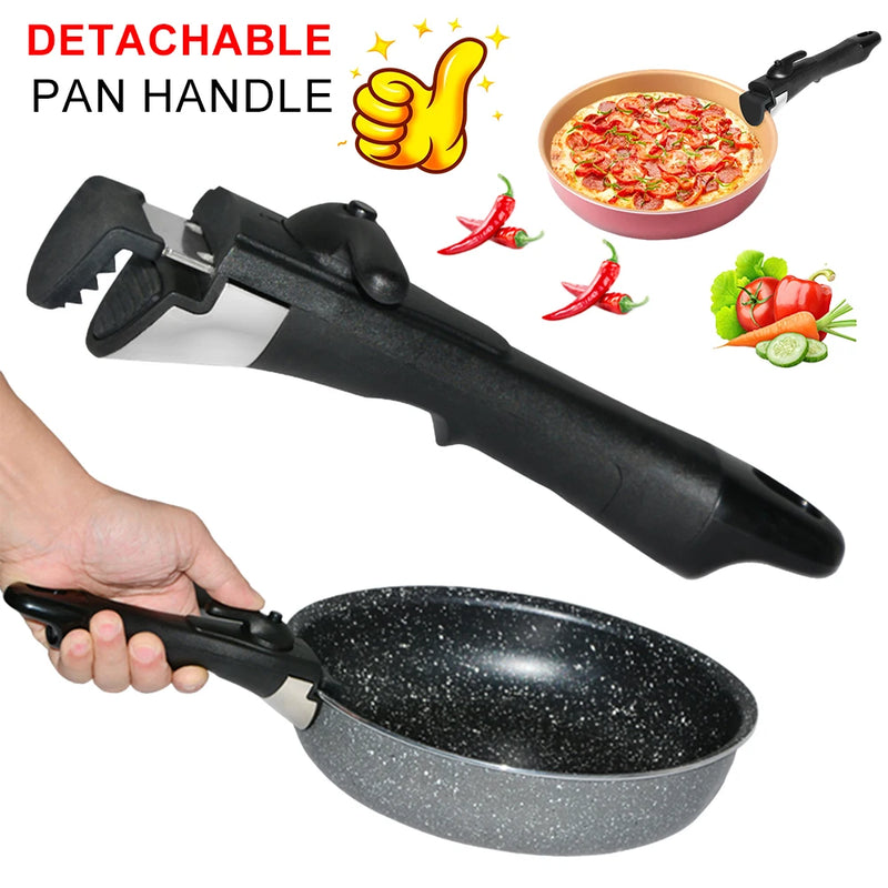 Tableware Detachable Replacement Clip Hand Grip Kitchen Frying Pan Cookware Accessory Removable Anti-Scalding Pan Pot Handle