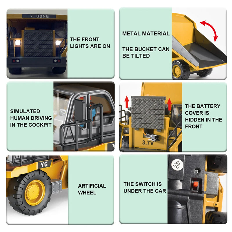 RC Construction Truck Toy – Remote Control Excavator & Bulldozer