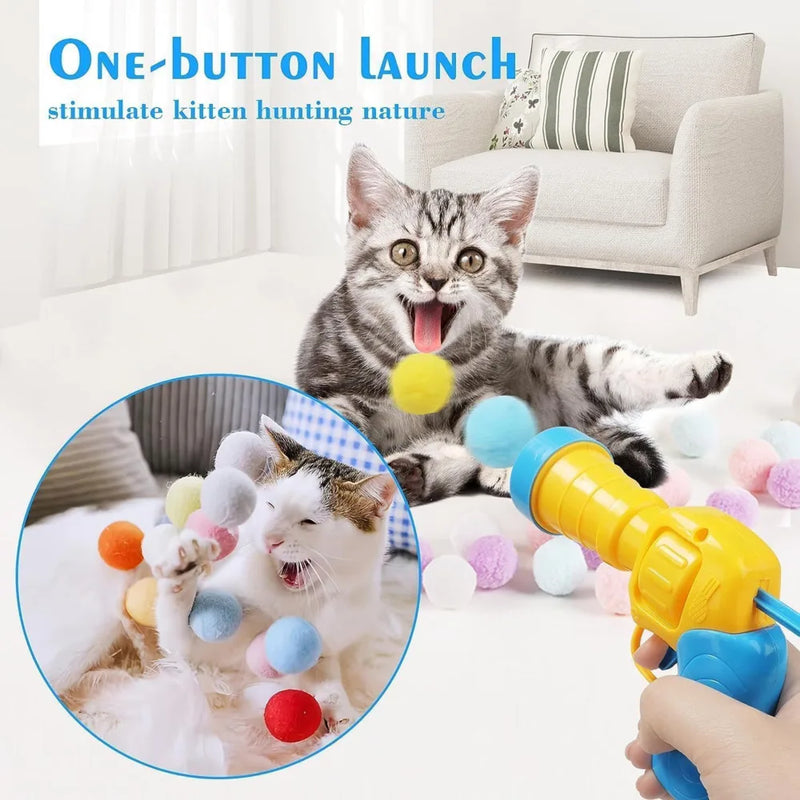Interactive Cat Toy – Soft Ball Launcher to Keep Cats Entertained