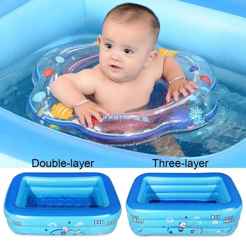 Inflatable Square Swimming Pool – Kids & Baby Outdoor Pool 120-130cm