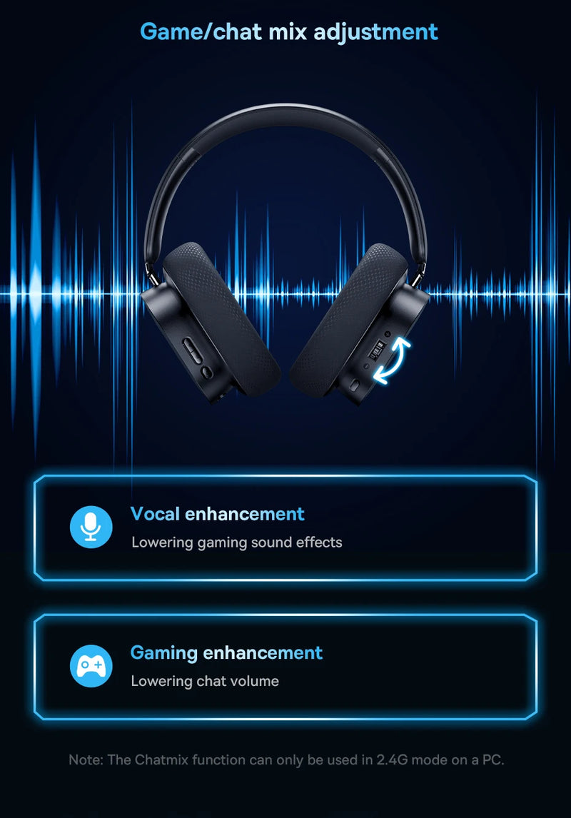 Baseus GH02 Wireless Gaming Headphones - RGB & Bluetooth 5.3
