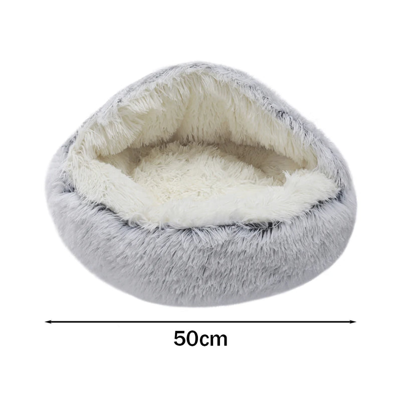 Tieker Plush Pet Bed Round Cat and Dog Soft Bed Pet Mattress Sleeping Hole Universal Suitable for All Seasons Small Cats and Dog