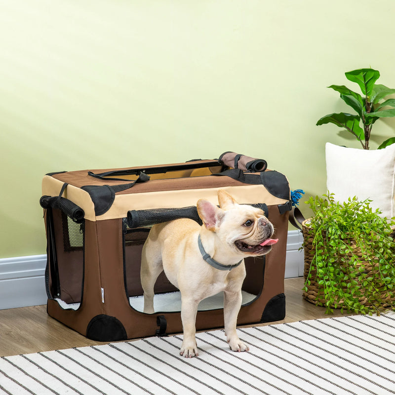 PawHut Foldable Pet Carrier Bag Soft Travel Dog Crate for Dogs
