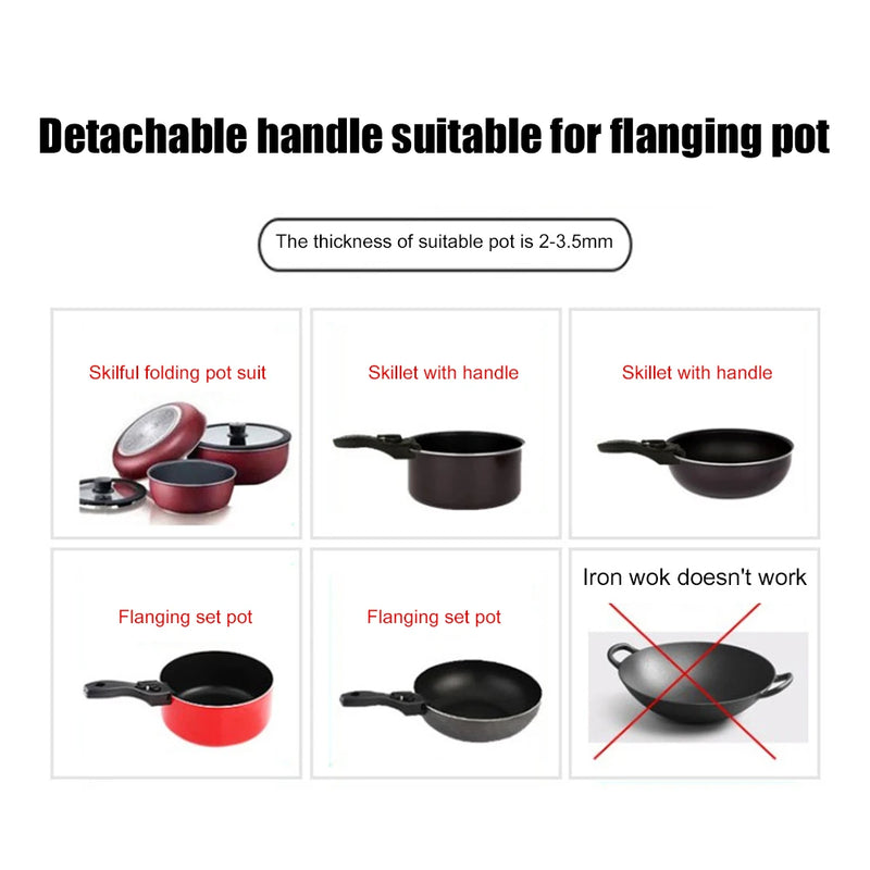 Tableware Detachable Replacement Clip Hand Grip Kitchen Frying Pan Cookware Accessory Removable Anti-Scalding Pan Pot Handle