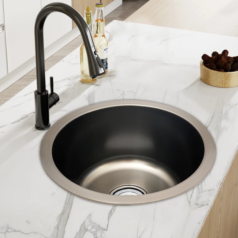 Grey Round Sink Kitchen Renovation Sink Round Single Sink Small Basin Round Basin for Bathroom